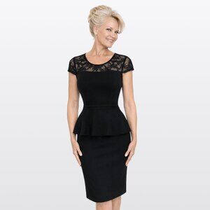 Retro Black Peplum Dress